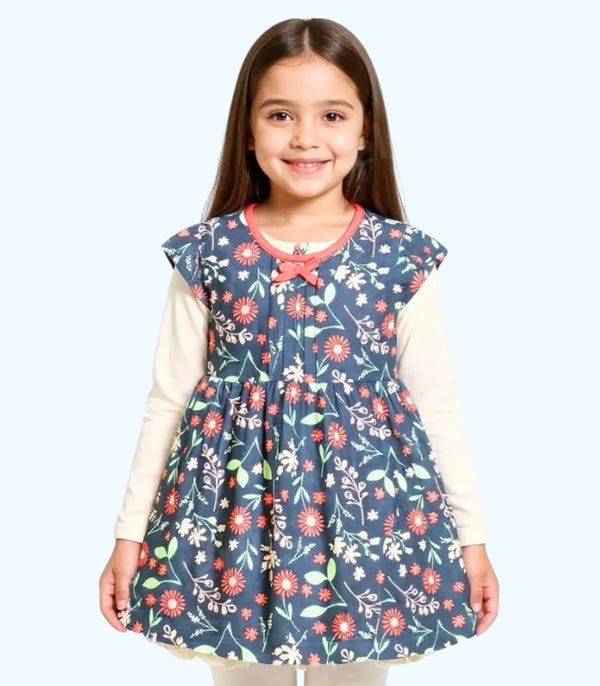 Navy Blue Floral Dress