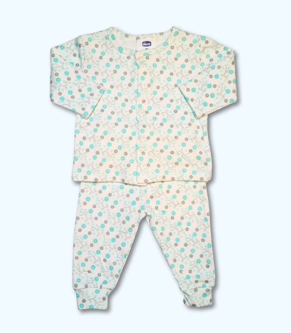 Aqua Flower Baby Suit