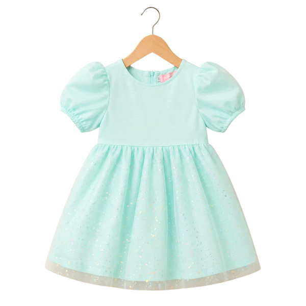 Glitter Tulle Frock - Green
