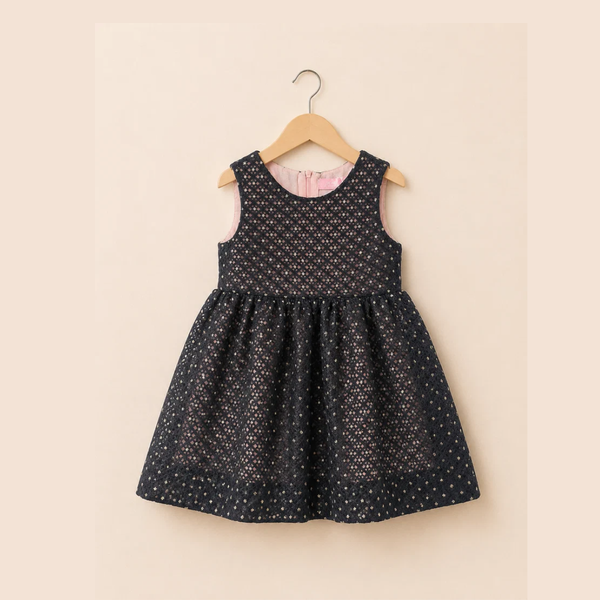 Glitter Tulle Frock - Black