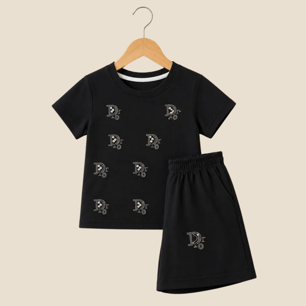 Black Cotton Co-ord set - Grey