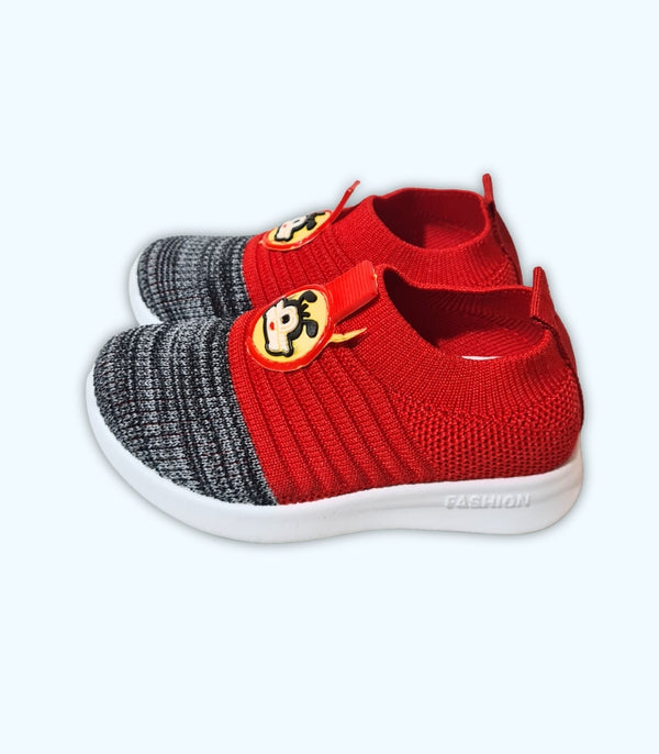 Yellow Knit Slip-ons - Red