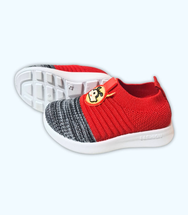 Red Knit Slip-ons
