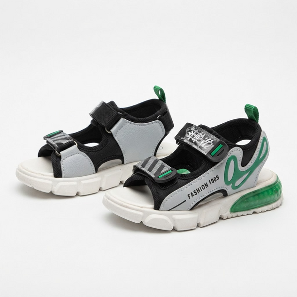 Boys White Sole Sandals - Green