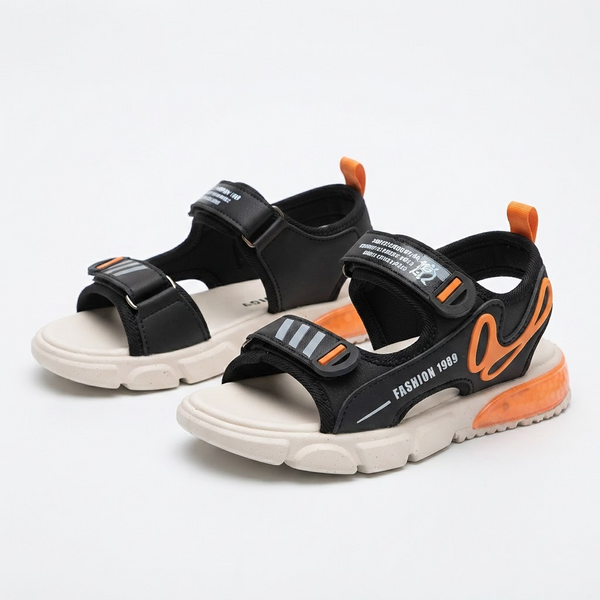 Boys White Sole Sandals - Orange