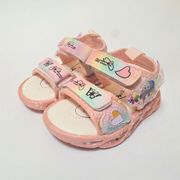 Girls Stylish Sandals With Led LIghts - Pink