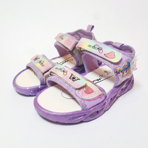 Girls Stylish Sandals With Led LIghts - Purple
