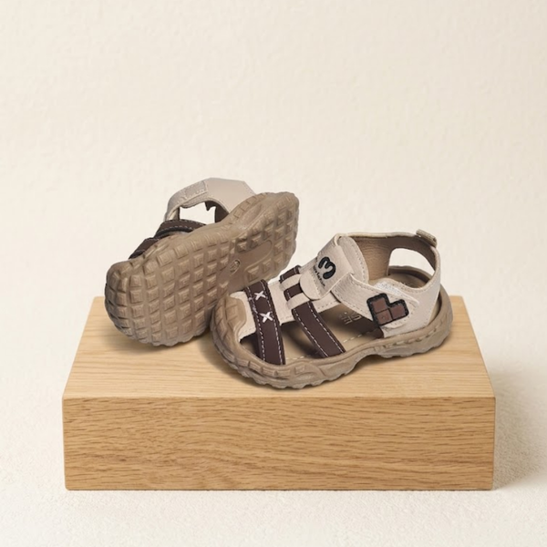 Colorful Close Sandals - Brown