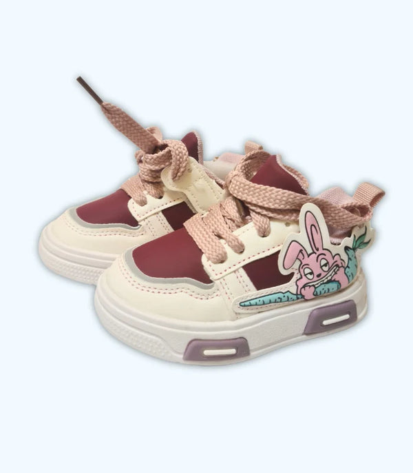 Khaki Bunny Sneakers - Pink