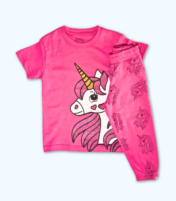 Pink printed 2pc