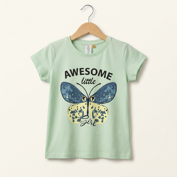 Butterfly Printed Shirt For Her - Green