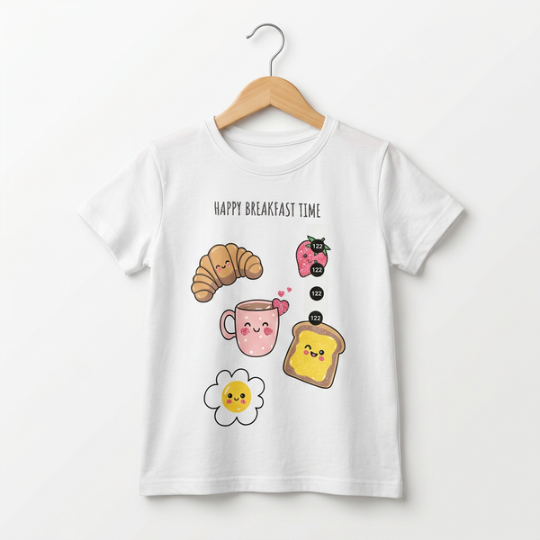 Breakfast Printed Shirt For Her - White