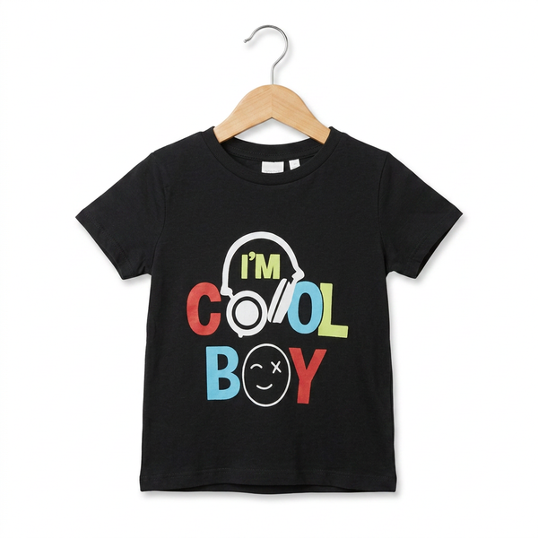 I'M Cool Boy Printed T-Shirt - Grey