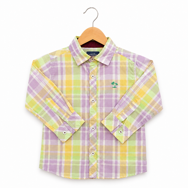 Multicolor Check Long-Sleeve Shirt - yellow