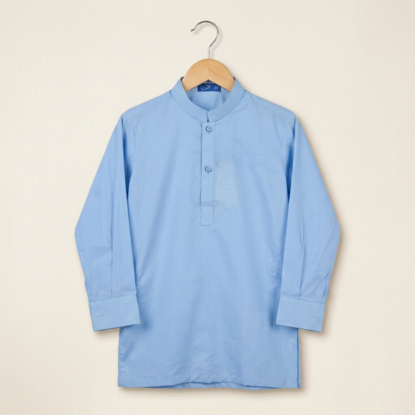 Boys Cotton Shalwar Kameez - sky-blue