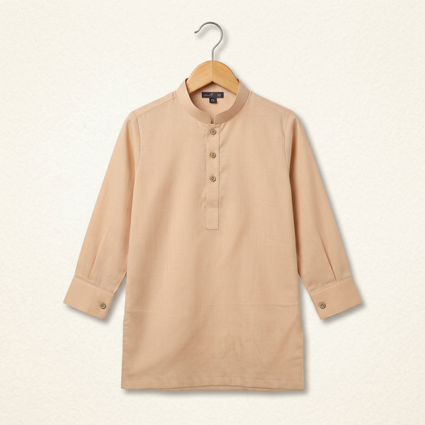 Boys Cotton Shalwar Kameez - Skin