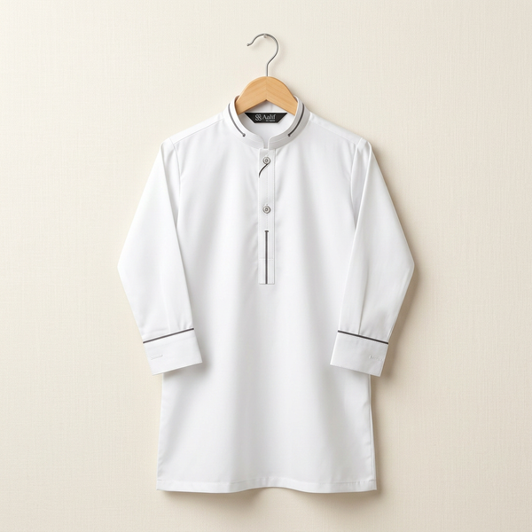 Boys Embroidered Wash & Wear Shalwar Kameez - White