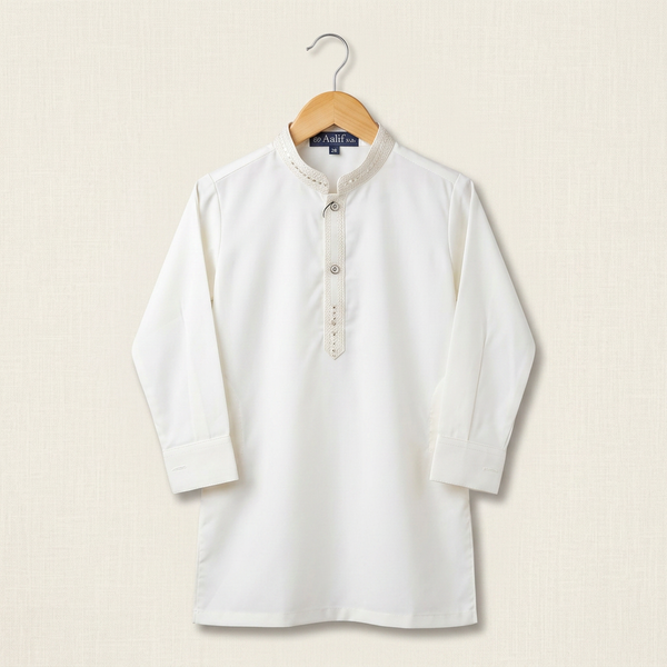 Classic Boys Wash & Wear Shalwar Kameez - White