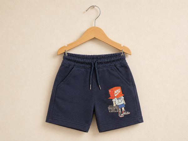 Comfy Soft Cotton Dino Shorts - Dark blue