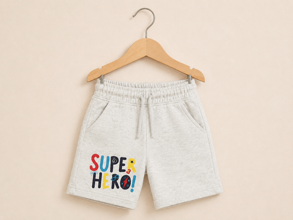 Soft Cotton Elephant Graphic Shorts - White