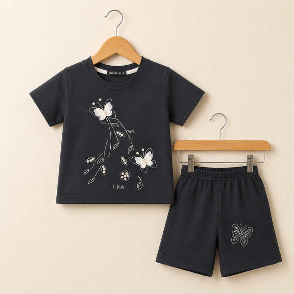 Black Cotton Co-ord set - Black