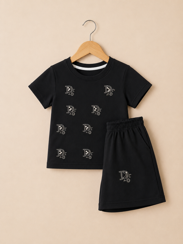 Black Cotton Co-ord set - Grey