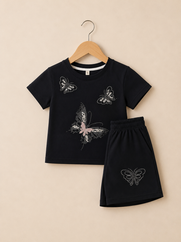 Black Cotton Co-ord set - Jet Black