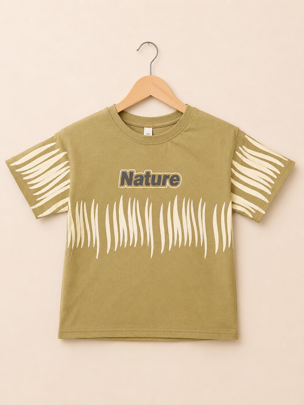 Colorful  T-Shirt For Him - Olive-Green
