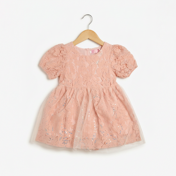 China Imported Frock - peach