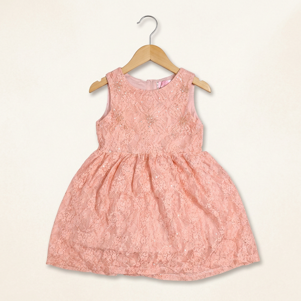 Little Girls Frock - peach