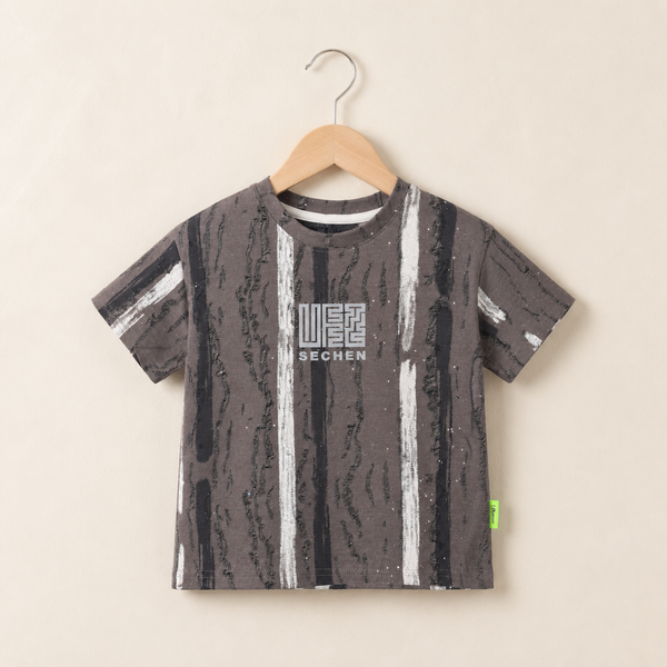 Colorful T-Shirt For Kids - Charcoal grey