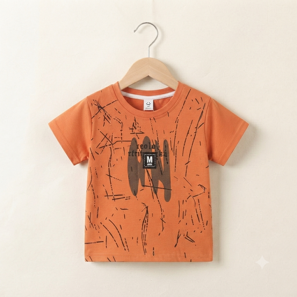 Colorful T-Shirt For Kids - peach