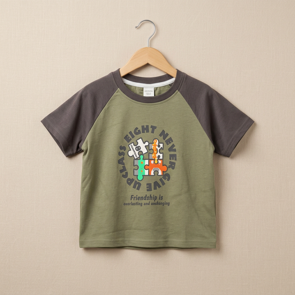 Kids Graphic T-Shirt - Olive-Green
