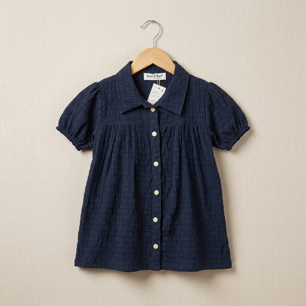 Girls Linen Co-ord Sets - Blue