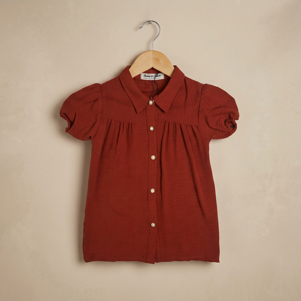 Girls Linen Co-ord Sets - Orange