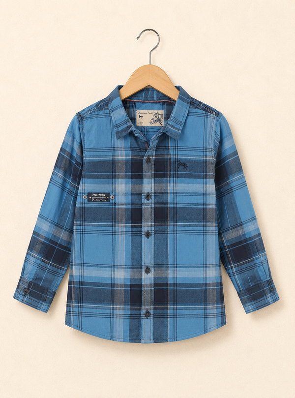 Classic Kids Plaid Shirt - Blue