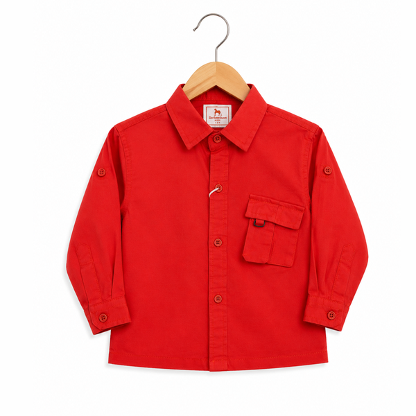 Kids' Classic Casual Shirt - Small - Orange