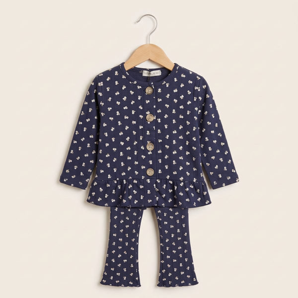 Colorful Co-Ord Set For Her (2-piece) - Dark blue