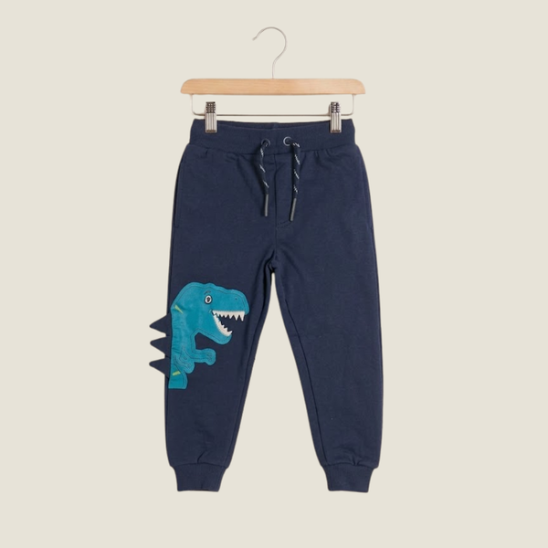 Boys' Printed Casual Trouser - Dark blue
