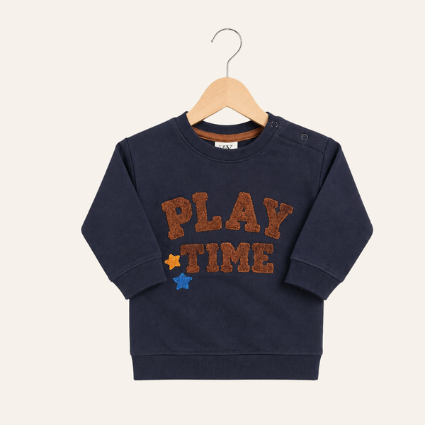 Boys' Graphic Print Sweatshirt - Dark blue