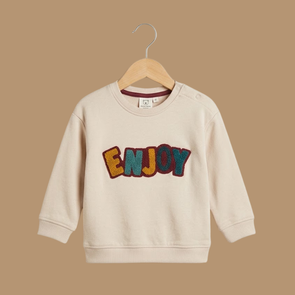 Girls' Graphic Print Sweatshirt - Beige