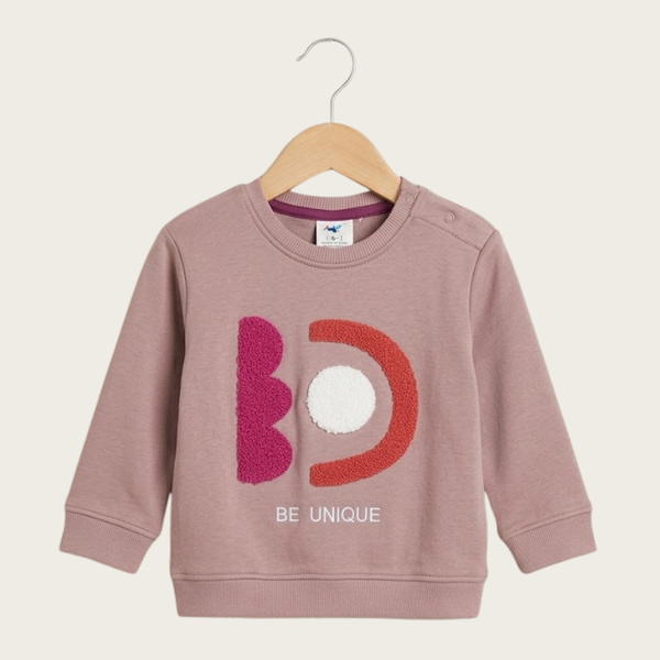 Girls' Graphic Print Sweatshirt - Pink