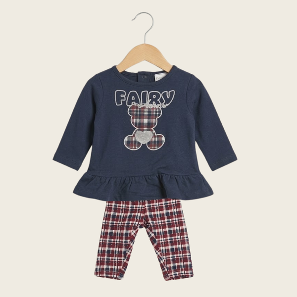 Girls' 2-Piece Printed Top & Trouser Set - Blue