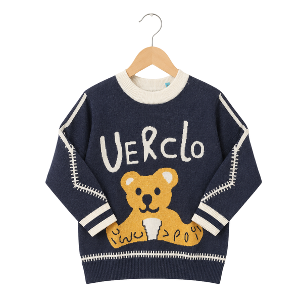 Boys' Graphic Ribbed Knit Sweater - Black