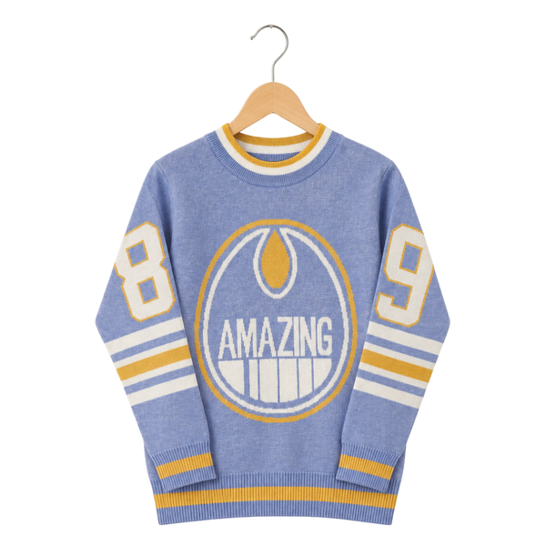Boys' Graphic Ribbed Knit Sweater - Purple