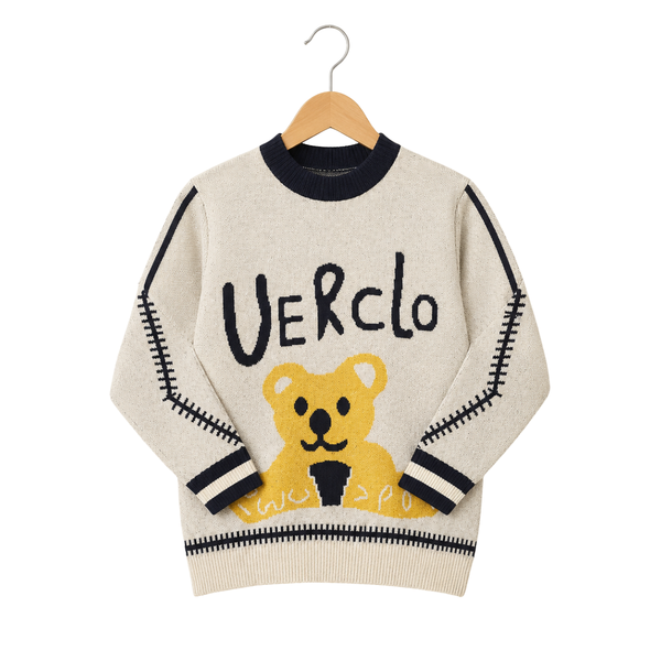 Boys' Graphic Ribbed Knit Sweater - White