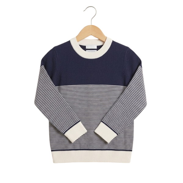 Boys' Colorblock Ribbed Knit Sweater - Dark blue