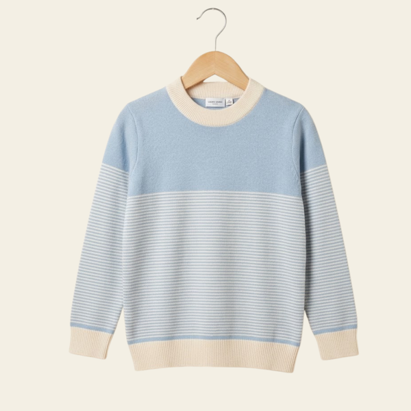 Boys' Colorblock Ribbed Knit Sweater - sky-blue