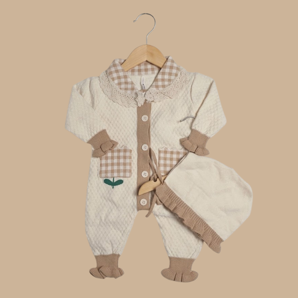 Newborn Girls' Knit Romper & Top Set - Skin