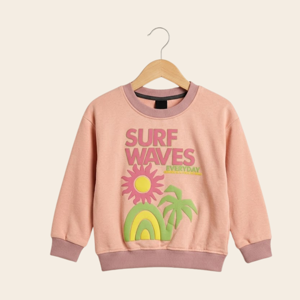 Girls' Graphic Fleece Sweatshirt - Pink